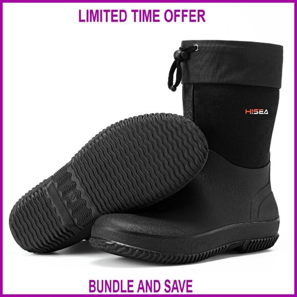 Other - Men's Waterproof Neoprene Work Boots Insulated Ankle High Rain Shoes